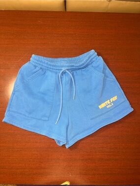 White Fox Boutique Blue Fleece Drawstring Shorts